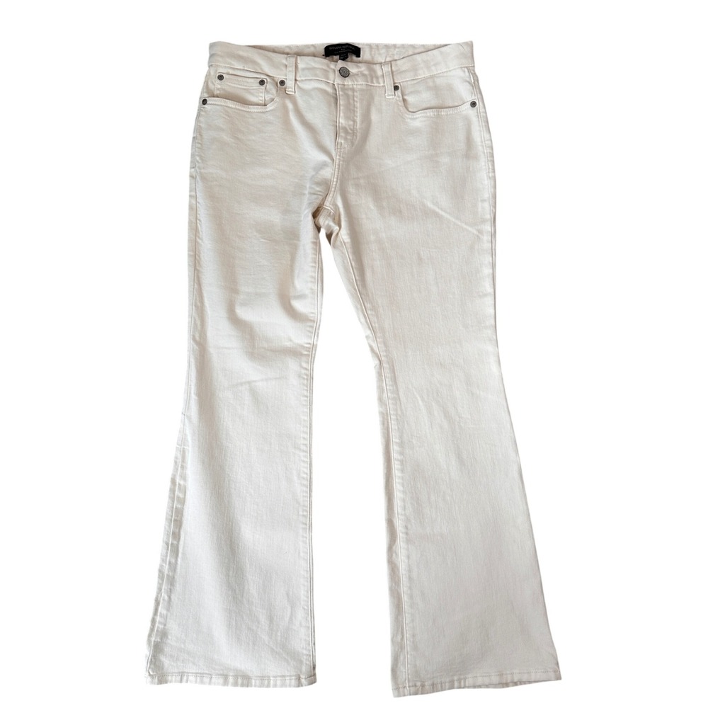 Banana Republic Low Rise Bootcut Jeans Womens Size 12 Petite (33X30)‎ Denim ECRU